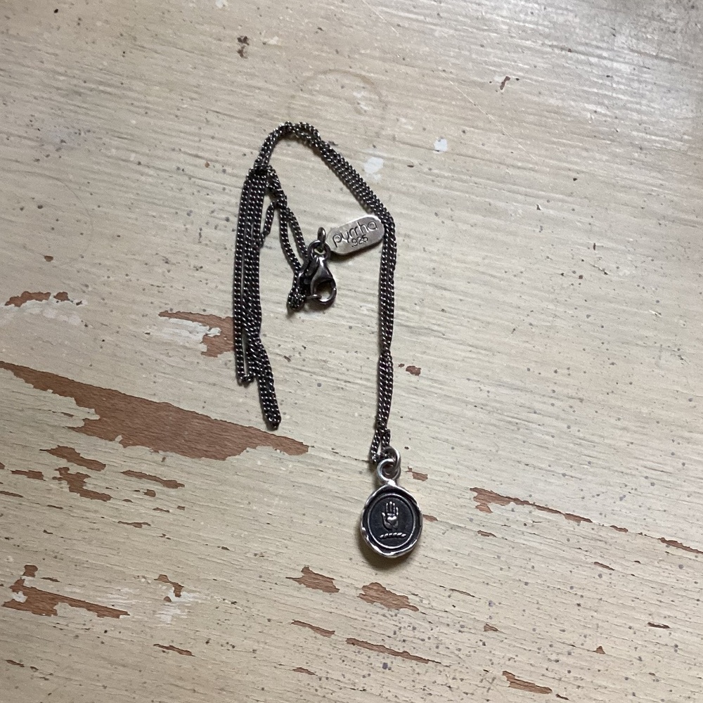 Pyrrha SILVER protective hand necklace SINCERE APPRECIATION talisman